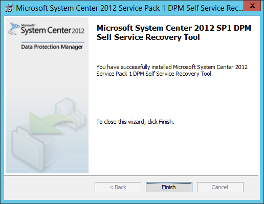 Install DPM Self Service Recovery 04